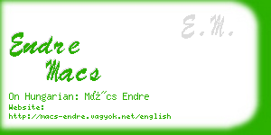 endre macs business card